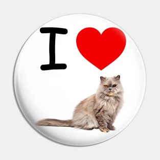 I HEART  PERSIAN CAT Pin