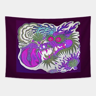 Neon Dragon With 4 Elements Variant 16 Tapestry