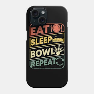 cool Bowler gifts Eat Sleep Bowl Repeat funny retro bowling Phone Case