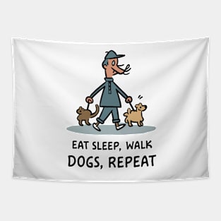 Eat Sleep Walk Dogs Repeat Tapestry