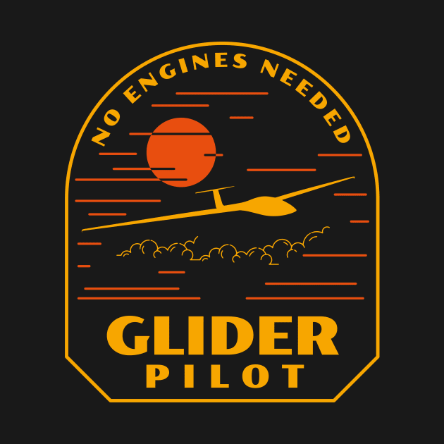 Glider Pilot Soaring Flying Aviation by Foxxy Merch