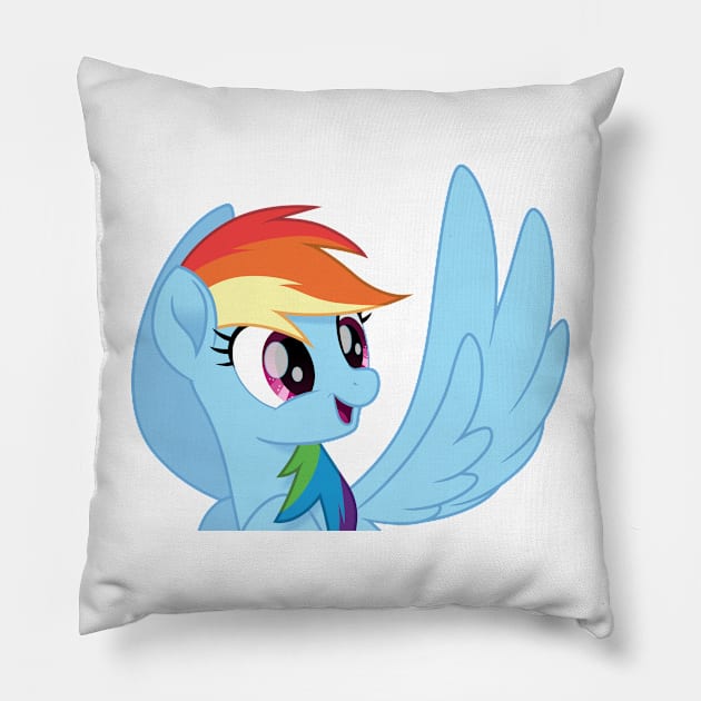 Silly movie Rainbow Dash face 3 Pillow by CloudyGlow