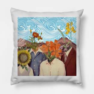 Meet The Flowerbeds - Surreal/Collage Art Pillow