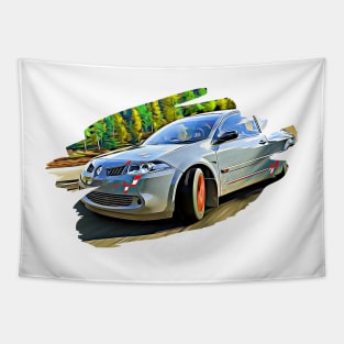 Renault Megane R26 Action Art Print Tapestry