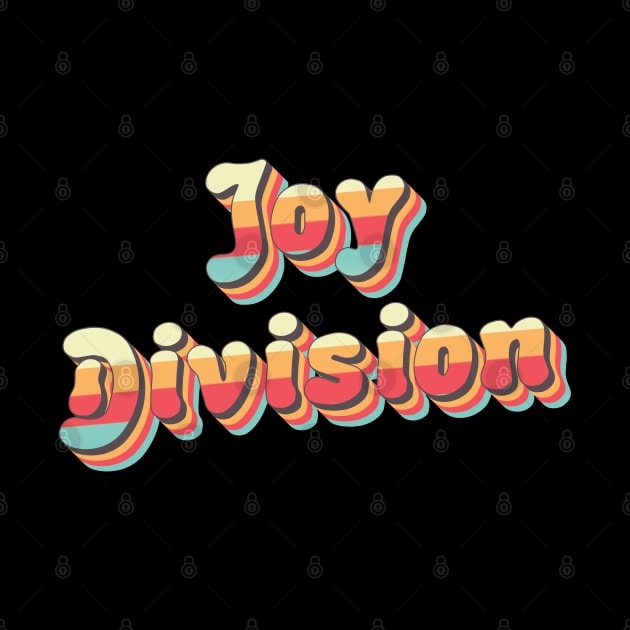 Joy Division Retro Stacked Rainbow Faded Typography by Classic Cassette