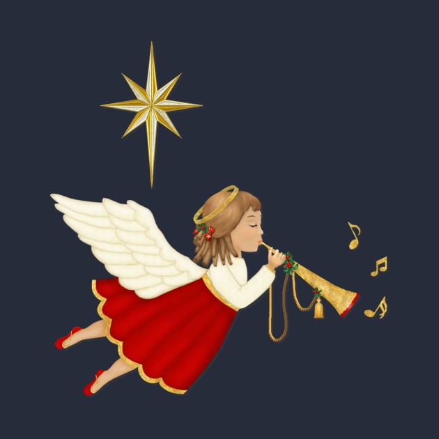 Christmas Trumpet Angel by SpiceTree