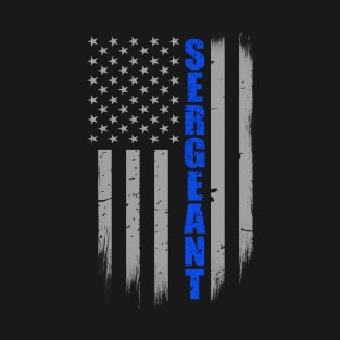 Police Sergeant Thin Blue Line Flag T-Shirt