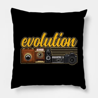 Funny Evolution Of The Camera Photography Pillow