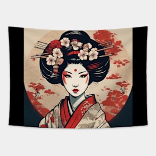 japanese style art geisha Tapestry