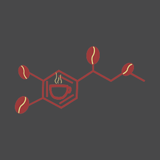 adrenaline molecule and coffee grains T-Shirt