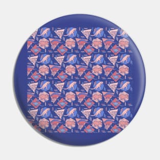 Nineties Dinosaurs Pattern Serenity Rose Quartz Version Pin