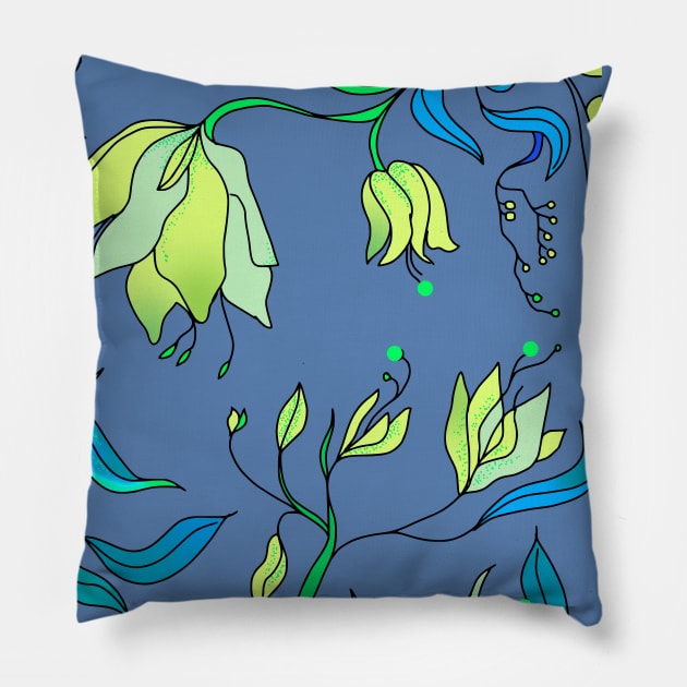 Metallic Blue Pillow by jen28