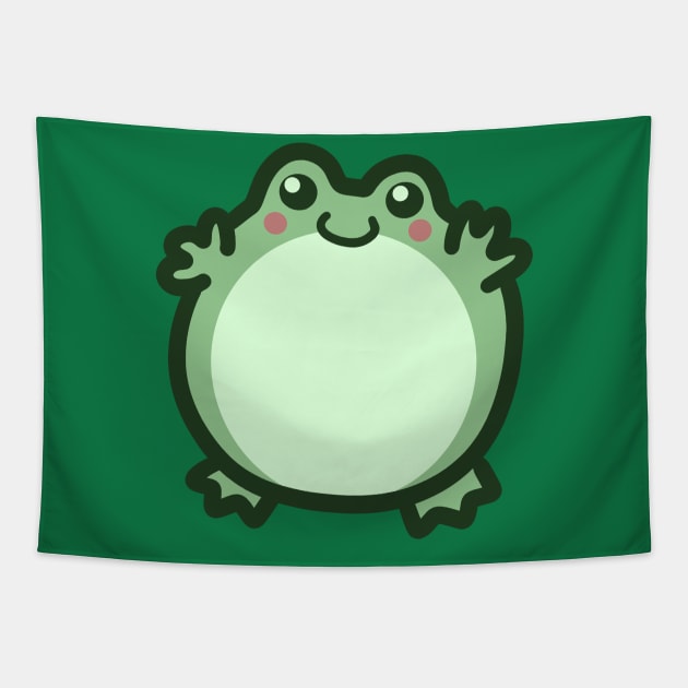 Cute Round Frog Tapestry by saradaboru