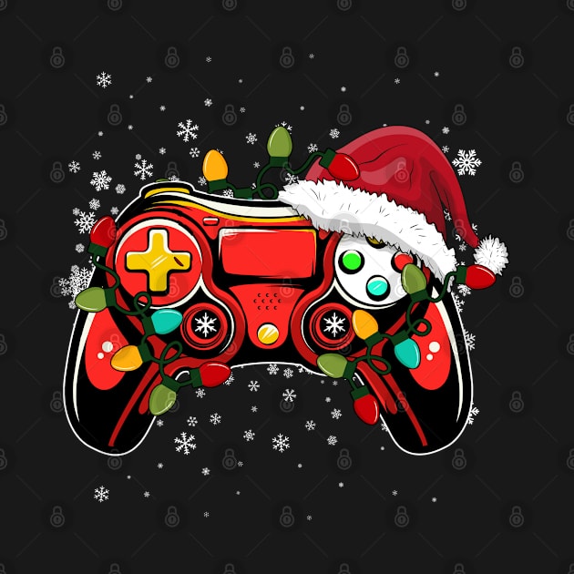 Video Game Controller Christmas Santa Hat Gamer Boys by ruffianlouse