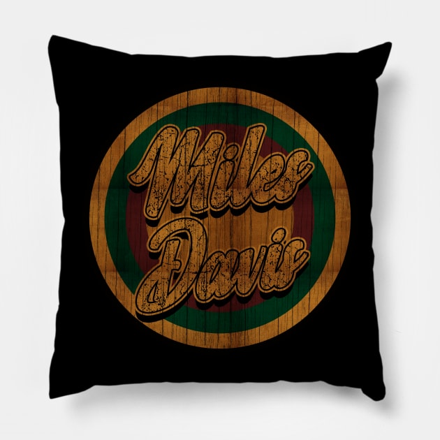 Circle Retro Miles Davis Pillow by Electric Tone