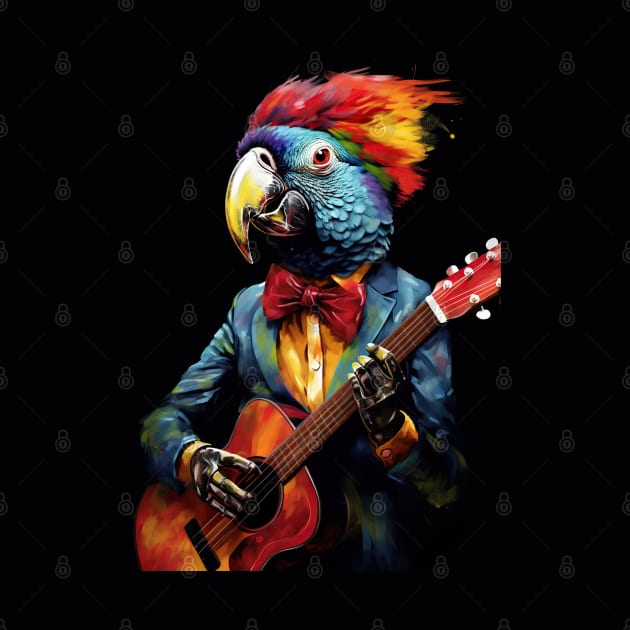 Parrot Playing Guitar by susannefloe