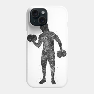Weightlifter man black and white Phone Case
