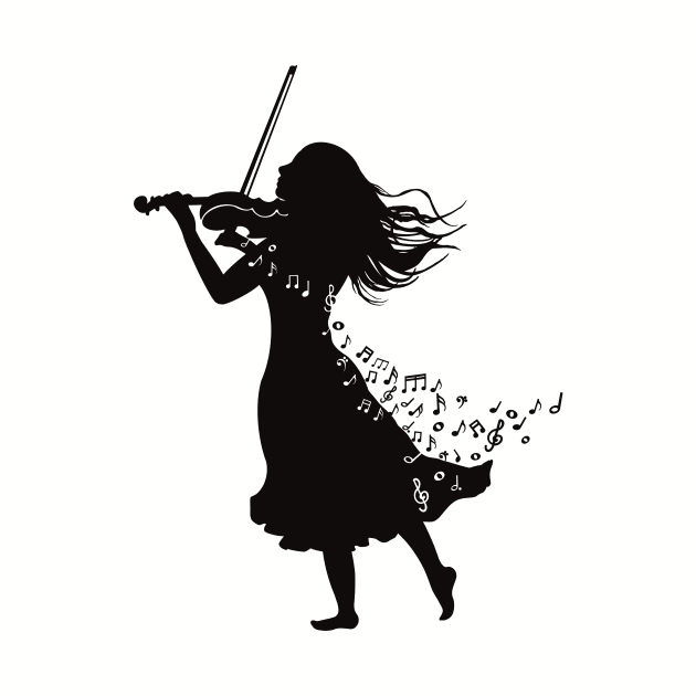 Violinist Silhouette by Kassi Skye