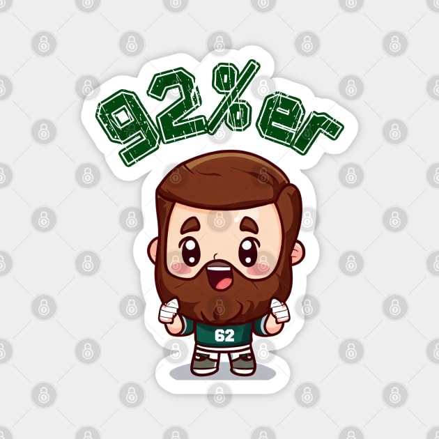 Jason Kelce 92% New Heights Kawaii Magnet by Curious Sausage