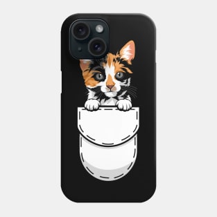 Funny Calico Pocket Cat Phone Case