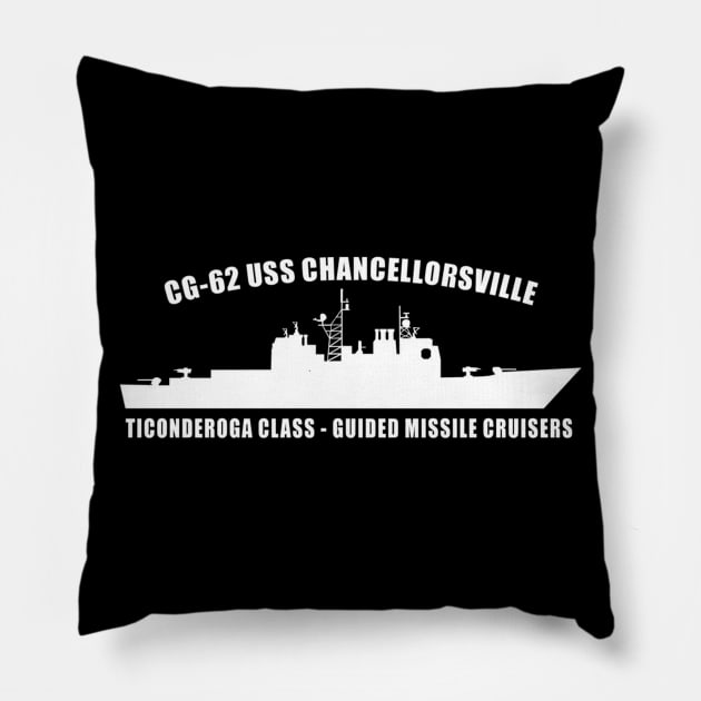 Battleship USS Chancellorsville Pillow by Aim For The Face