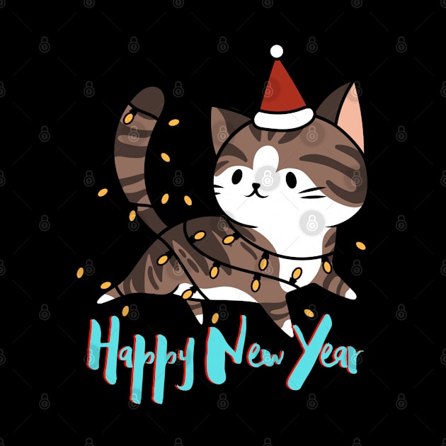 HAPPY NEW YEAR! Cute Kitty Cat by Rightshirt