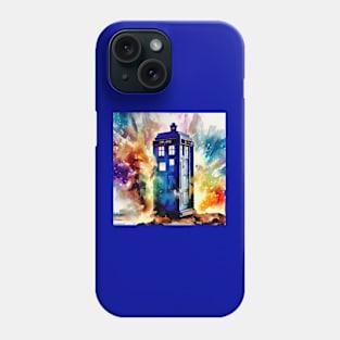 Watercolor Tardis Phone Case