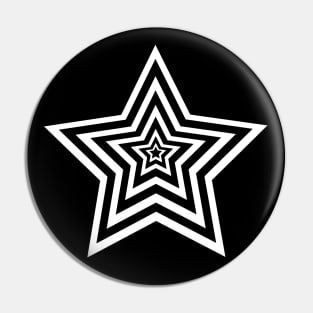 Black and white Star optical illusion Pin