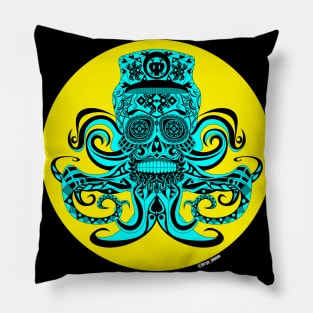 navy corsair in death pattern mandala ecopop Pillow