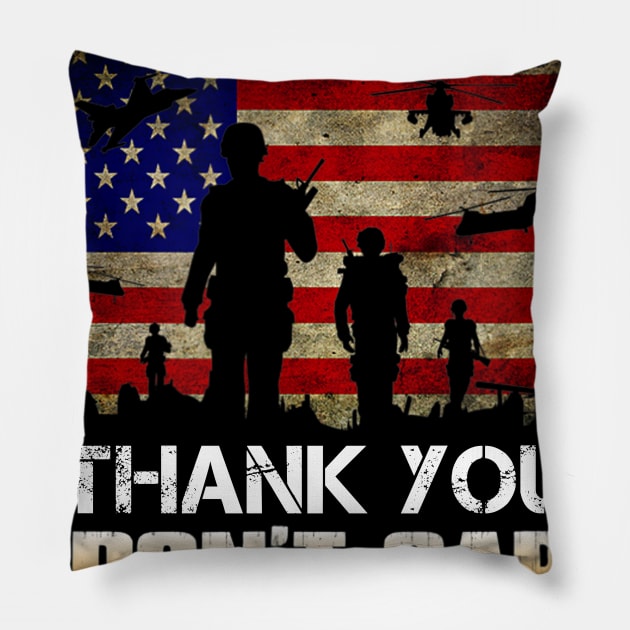 Thank You Veterans I Don't Care Funny Saying Pillow by Barnard