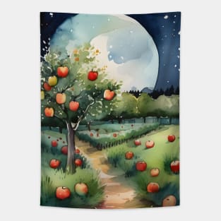Apple Orchard Under the Moon Tapestry