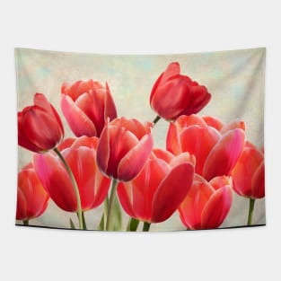 Ruby Red Tulips Tapestry