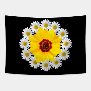 yellow blossom with daisy flower blooms pattern Tapestry