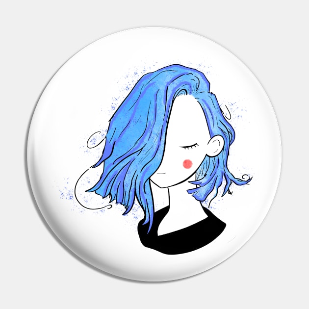 Pretty girl short hairstyles - full blue black Pin by Uwaki