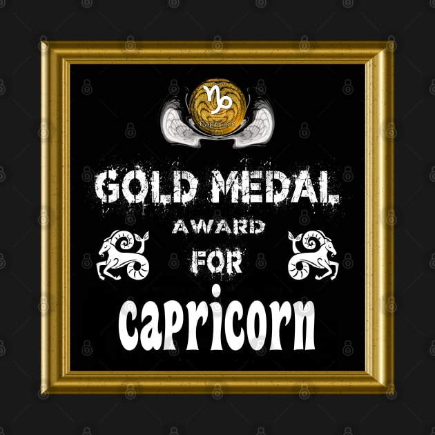 Capricorn Birthday Gift Gold Medal Award Winner by PlanetMonkey