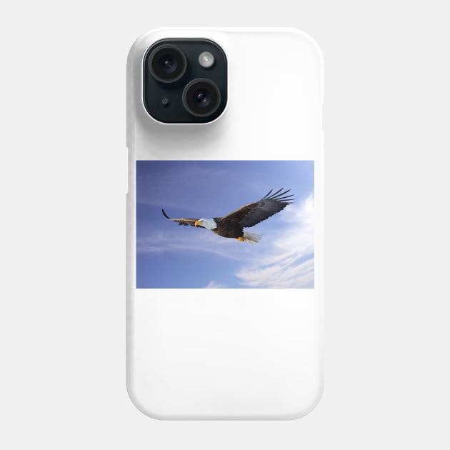 Flying Bald Eagle Phone Case by kawaii_shop