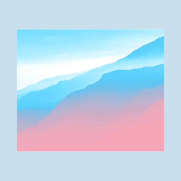 Transgender Pride Foggy Mountain Landscape by VernenInk