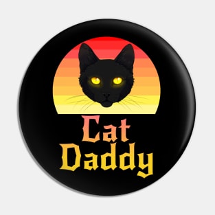 Cat Daddy Black Cat Vintage Eighties Style Cat Retro Pin