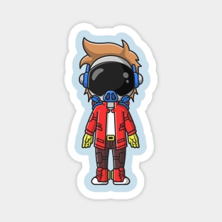 Cute Astronaut Punk Cartoon Magnet