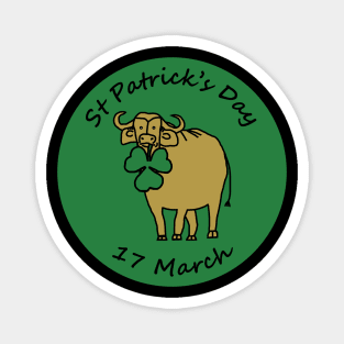 Ox with Shamrock St Patricks Day Magnet