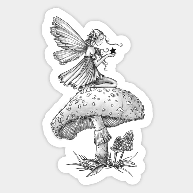 Beautiful Black Fairy - Fairy - Sticker