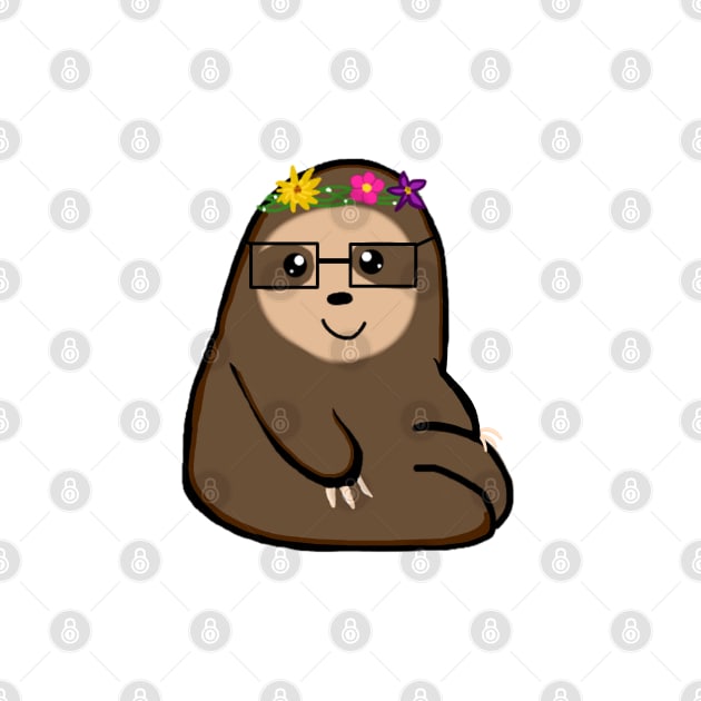 Flower Crown Sloth 2 by CatGirl101