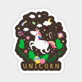 Cute Magical Unicorn tshirt lovers sweetshirt gift funny rainbow Magnet