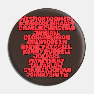 Jazz Legends in Type: The Jazz Guitarists Pin