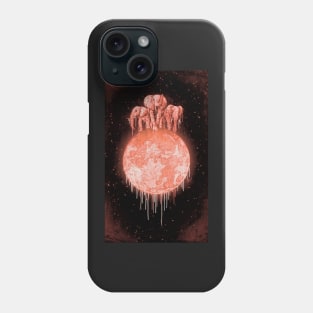 ELEPHANTS ON MOON (VARIANT) CORAL Phone Case