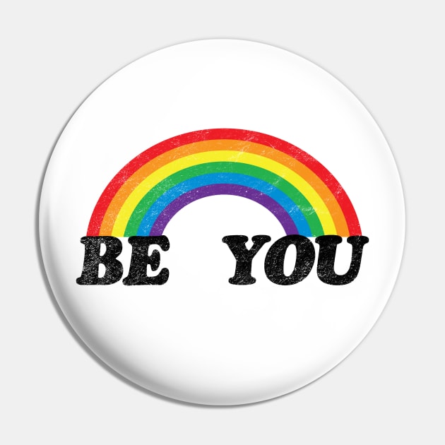 Be You LGBT Shirts| Gay Pride T-Shirt| Cute Rainbow Tee| 80's Retro Vintage Shirt| Distressed Design Pin by BlueWaveTshirts