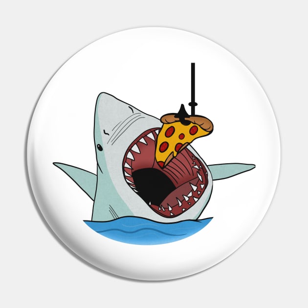 Shark Eating Pizza Funny, Pizza Lover Pin by dukito