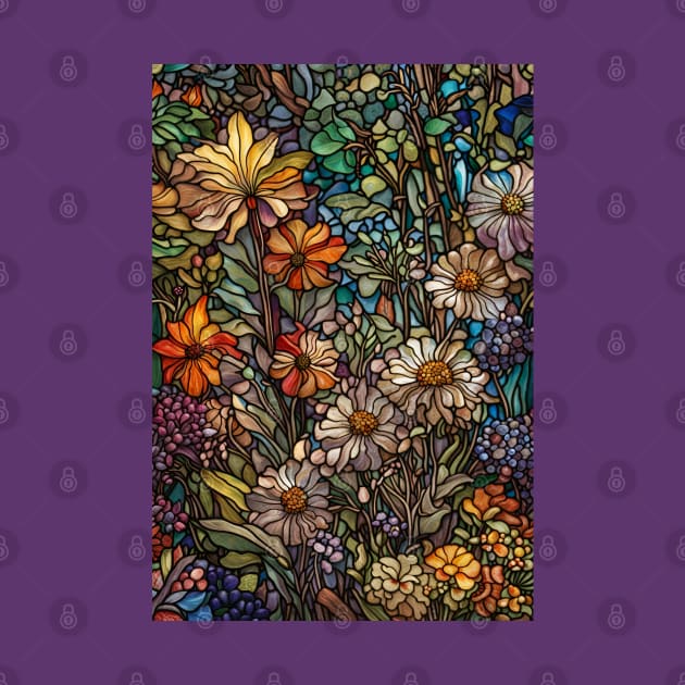 Stained Glass Colorful Wildflowers by Chance Two Designs