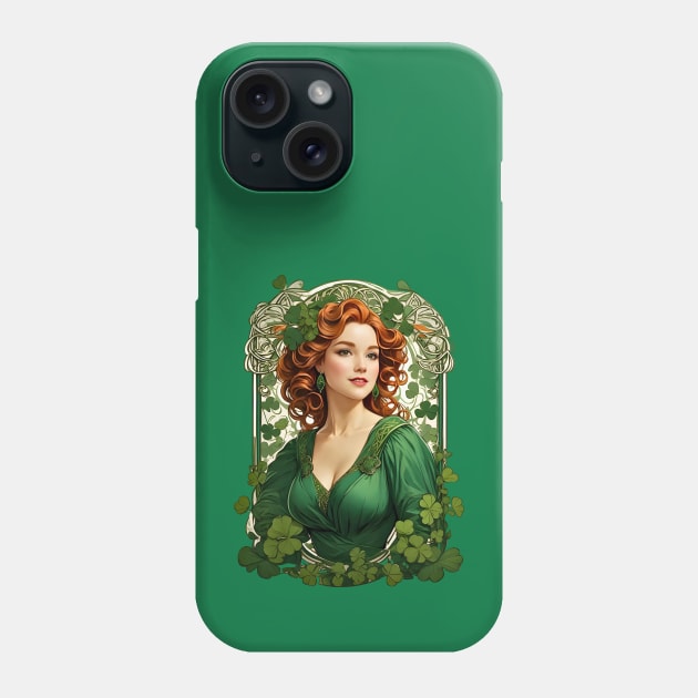 Irish Woman Shamrock St. Patrick's Day retro vintage floral Phone Case by Neon City Bazaar