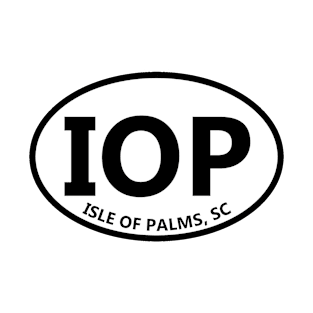 IOP - Isle of Palms SC Modern Style Oval Design T-Shirt